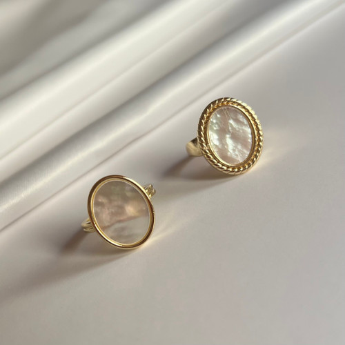 انگشتر بیضی صدف زنانه