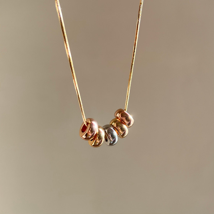 گردنبند پنج مهره سه رنگ ژوپینگ