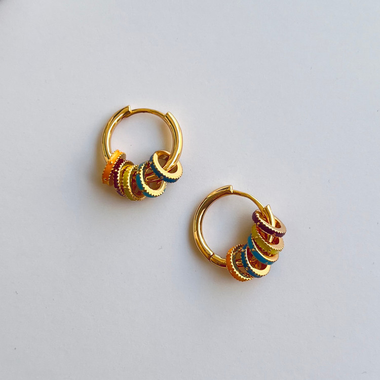 انگشتر مهرهای میناکاری رنگین کمان