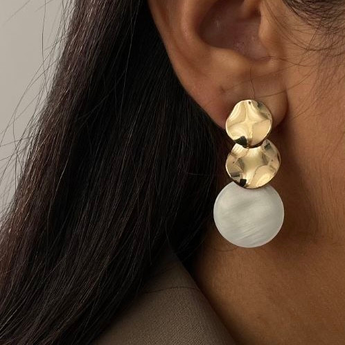 گوشواره طرح طلا و صدف